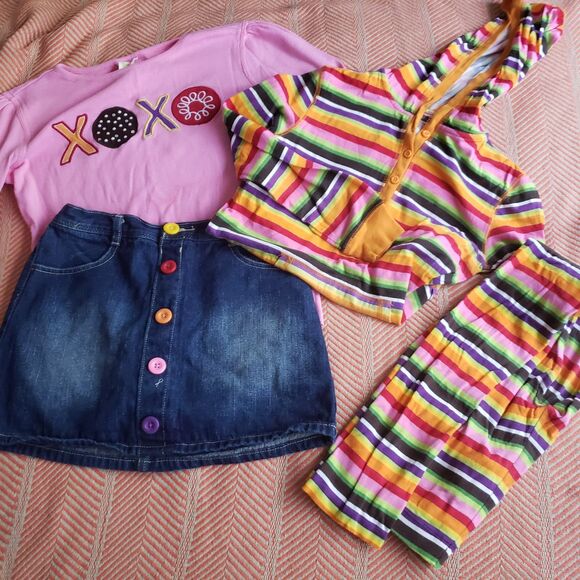 Crazy 8 by Gymboree HUGE 8 pc Mix & Match Girl's Sz XL/4 FUN Polka Dots/Stripes - Picture 2 of 6